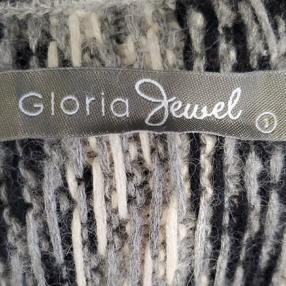 Gloria Jewel  Cozy Black Grey White Women's Waterfall Drape  Cardigan Sweater - Picture 11 of 15